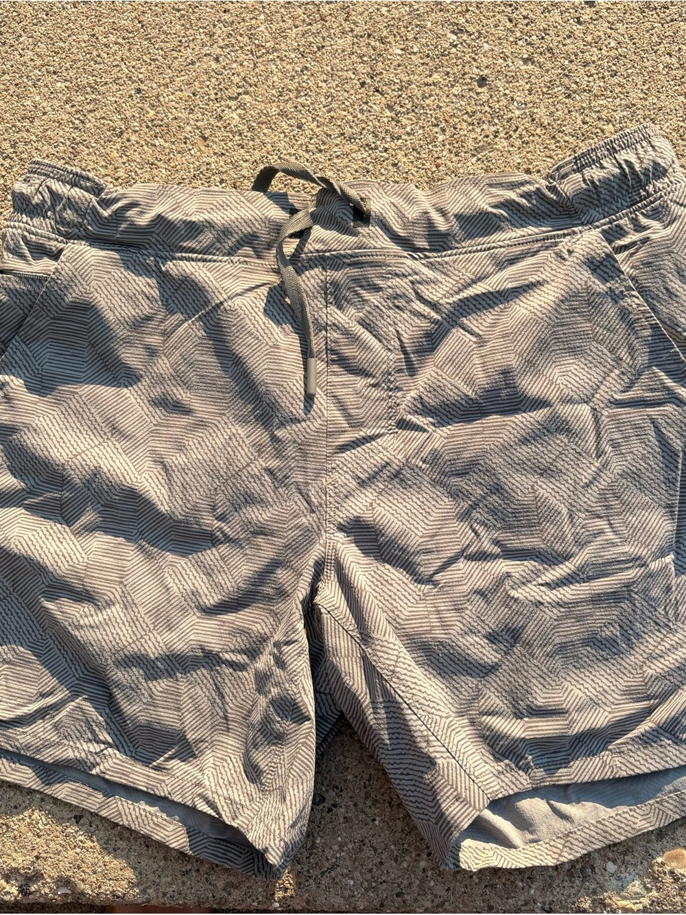 Men's Gray Geometric Swim Shorts